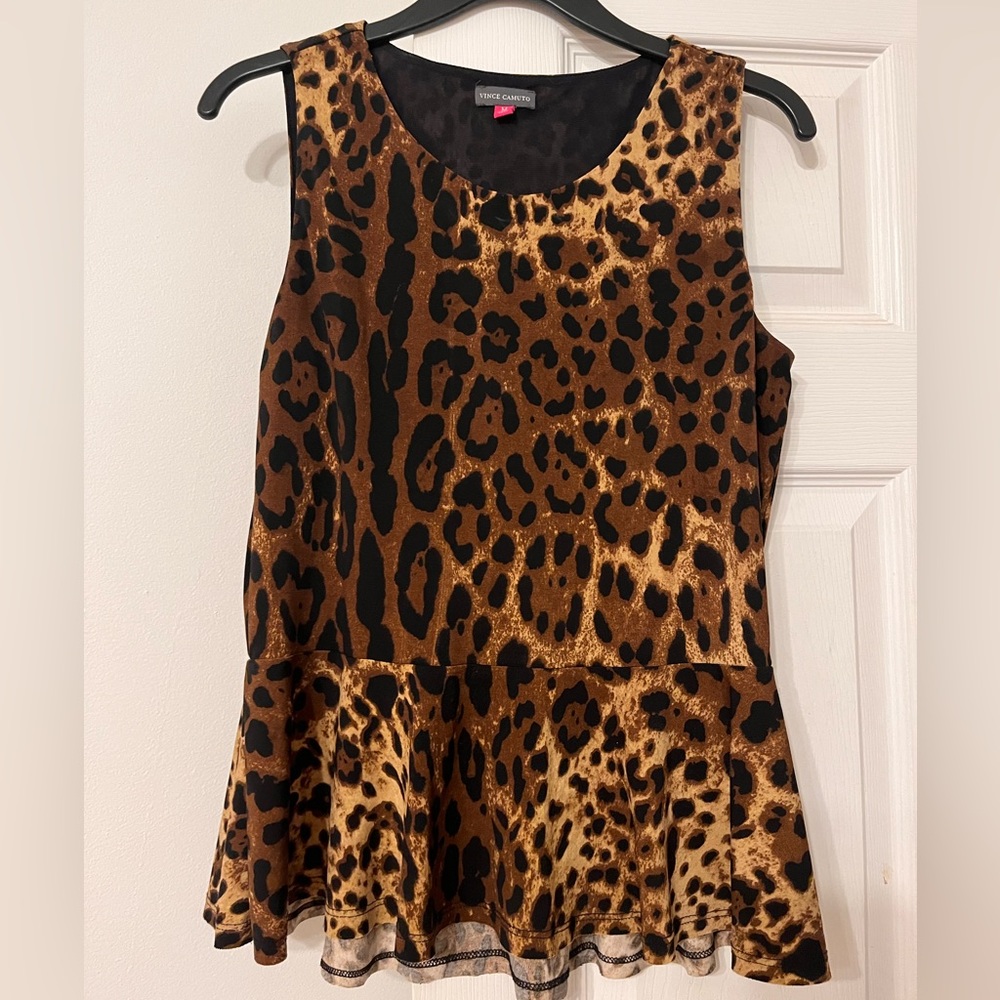 Vince Camuto Leopard Print Sleeveless Blouse